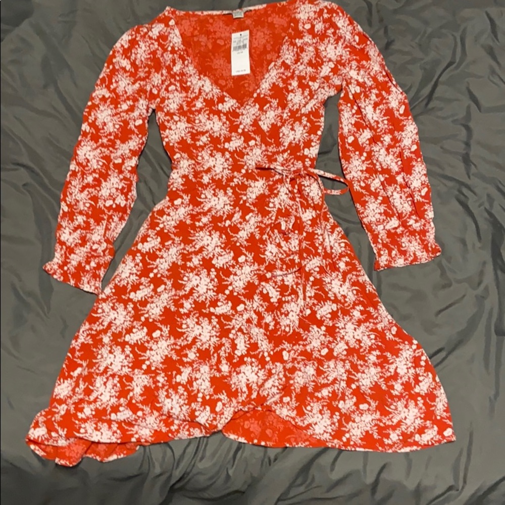 American eagle floral wrap dress size xs